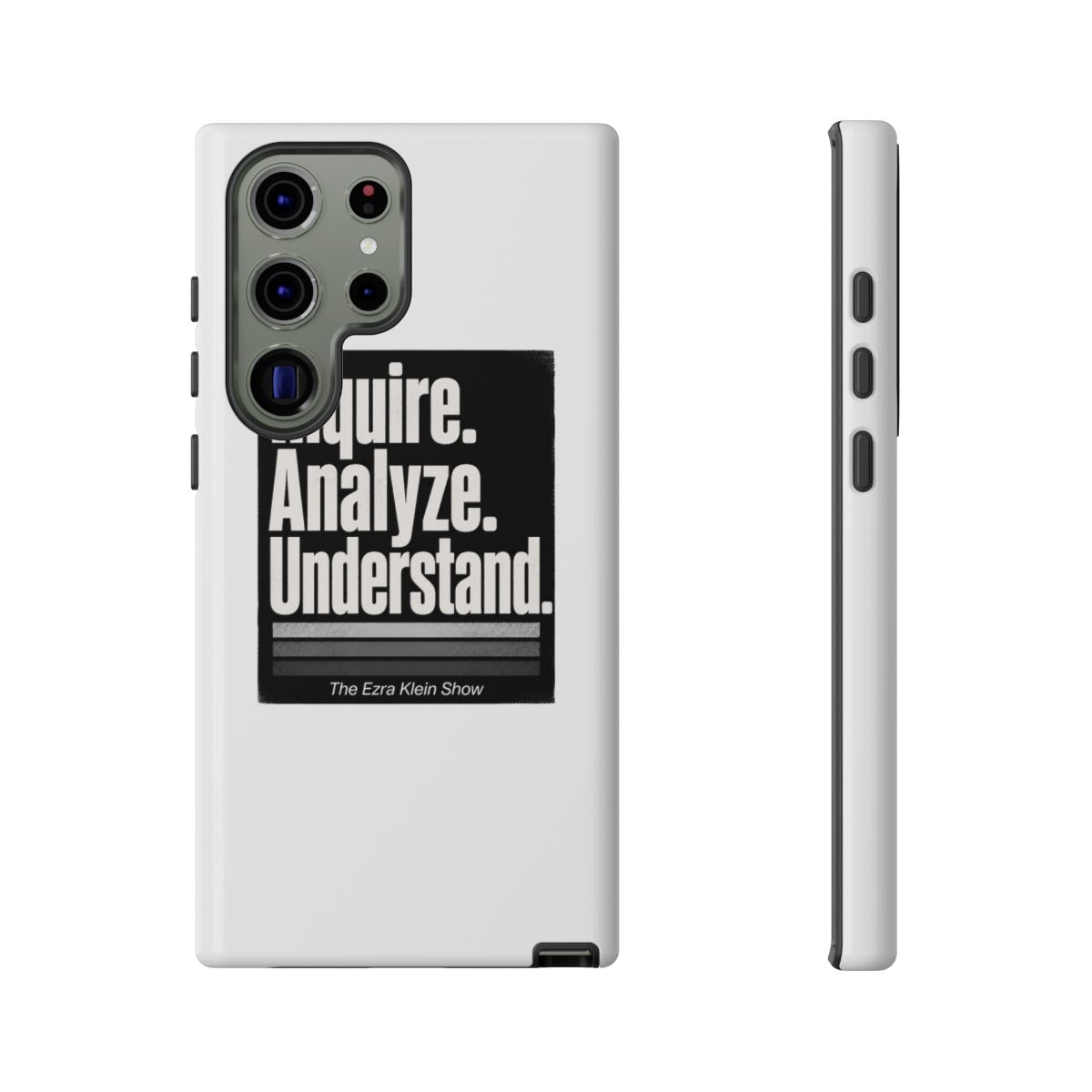 The Ezra Klein Show "Inquire. Analyze. Understand." Phone Case - alternate angle 3, merchandise