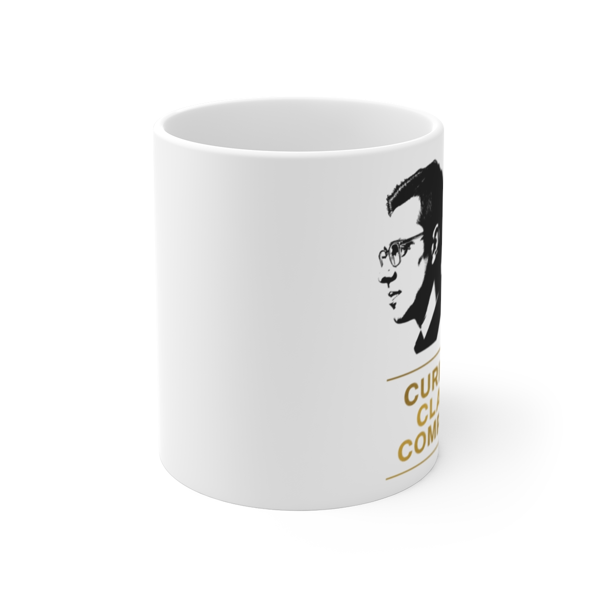 The Ezra Klein Show "Curiosity, Clarity, Complexity" White Mug - alternate angle 1, merchandise